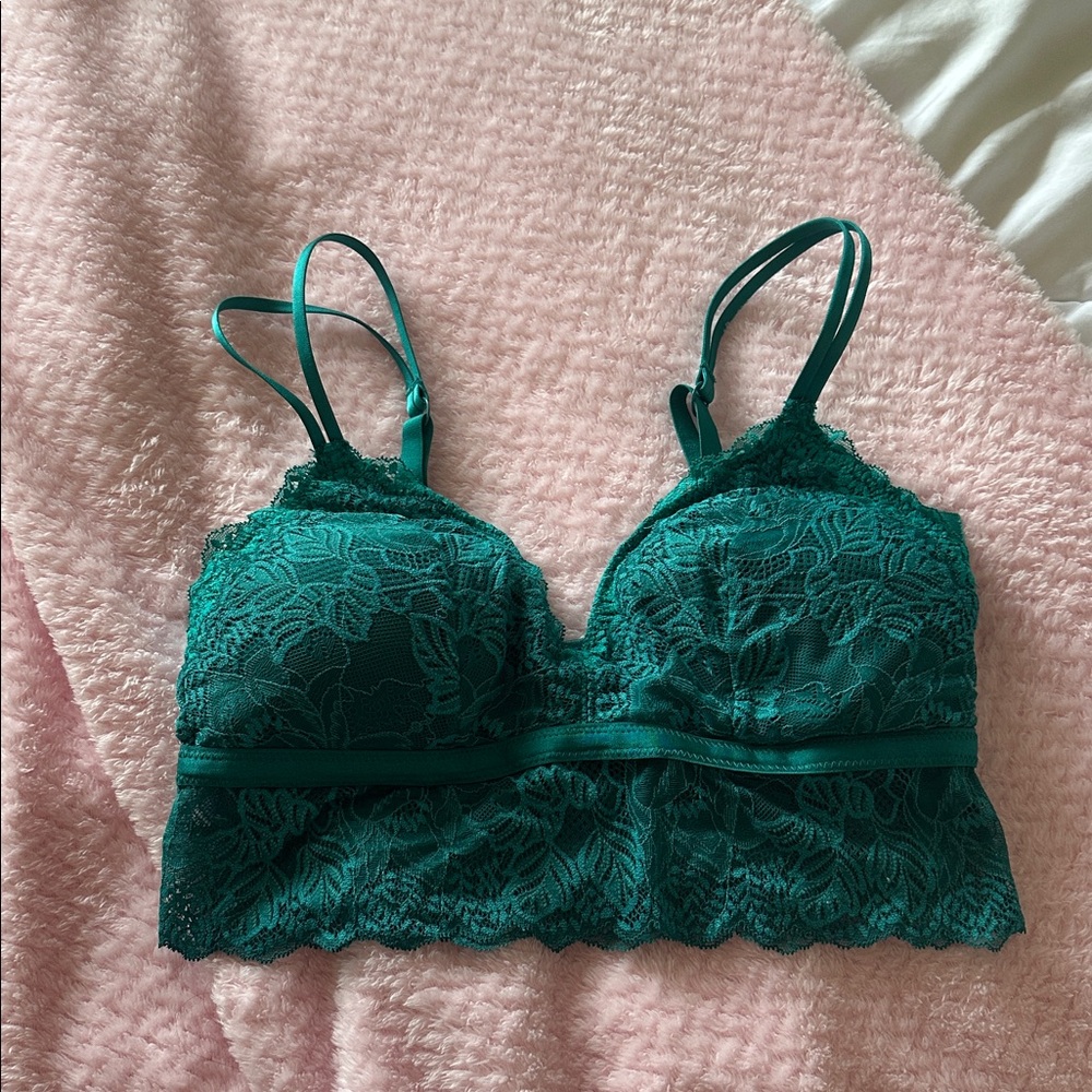 Auden Medium Blue/Green Lace Bralette with padding